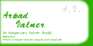 arpad valner business card